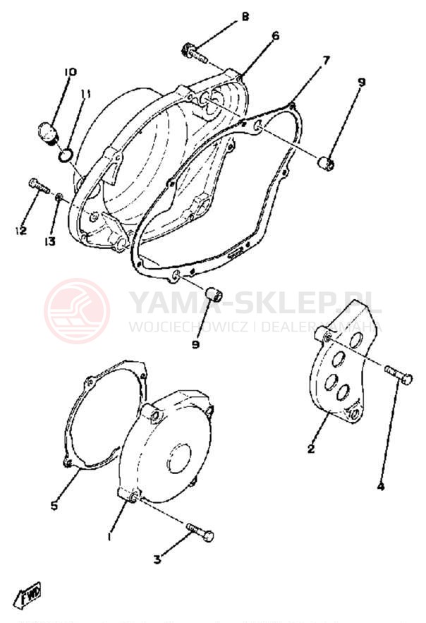 Schemat "Pokrywa silnika" do Yamaha YZ250F