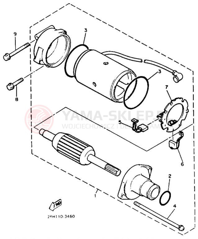 Schemat "rozrusznik" do Yamaha XVZ13TC/XVZ13T