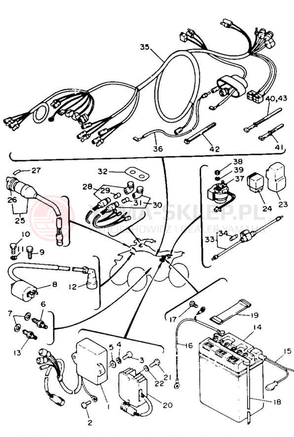 Schemat "układ elektryczny" do Yamaha WARRIOR YFM350XB_M