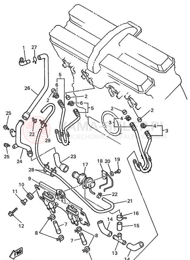 Schemat "System odbioru powietrza" do Yamaha FZR600RLC/FZR600RL