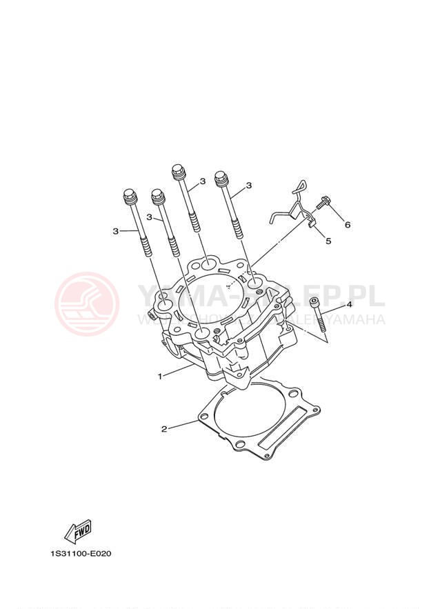 Schemat "cylinder" do Yamaha RAPTOR 700 SE YFM7RSEZ