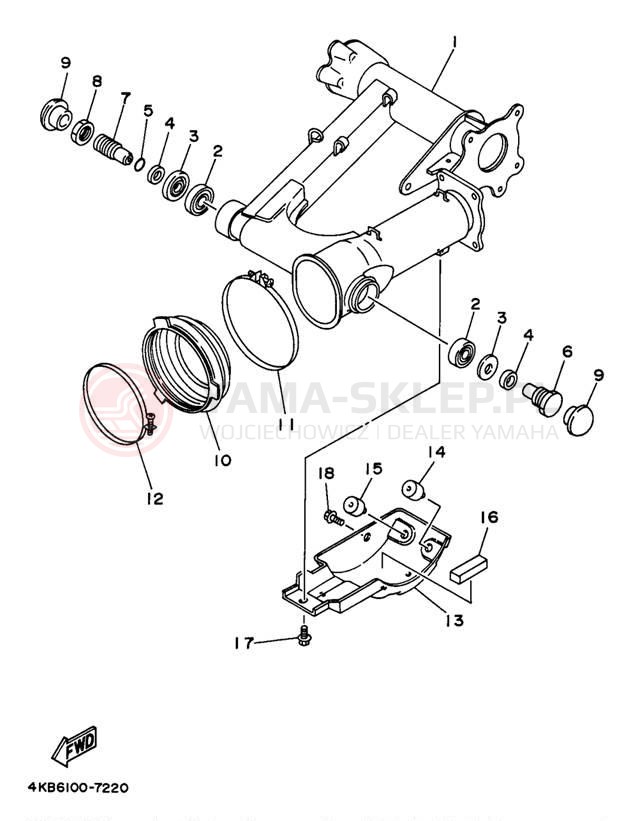 Schemat "wahacz" do Yamaha BIG BEAR 4WD YFM350FWBJ