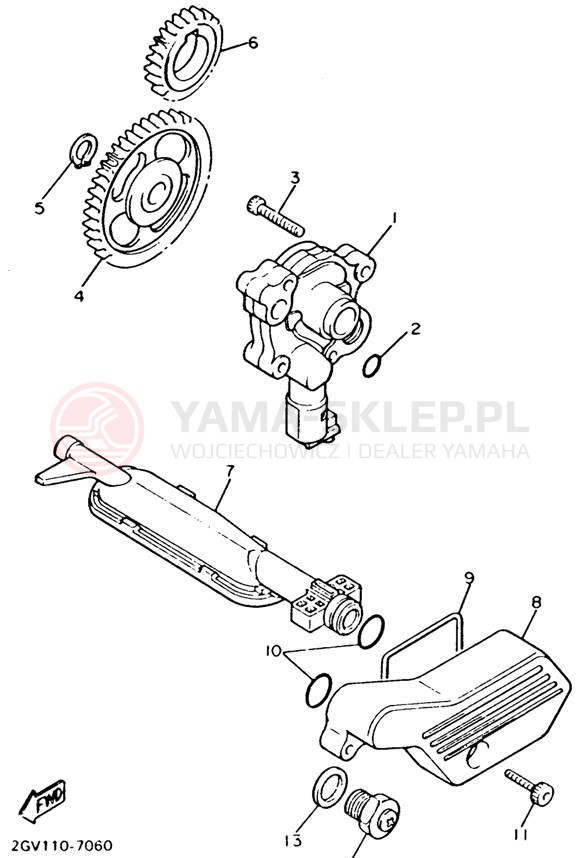 Schemat "Pompa olejowa" do Yamaha VIRAGO 535 XV535E/XV535EC