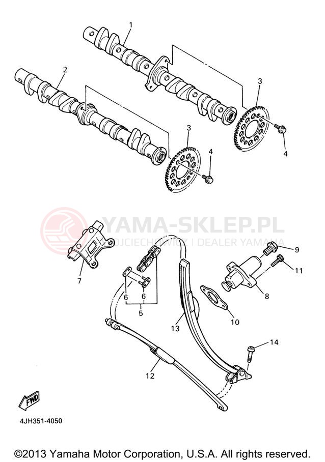 Schemat "Rozrząd - łańcuszek" do Yamaha YZF600R YZF600RVC/YZF600RV