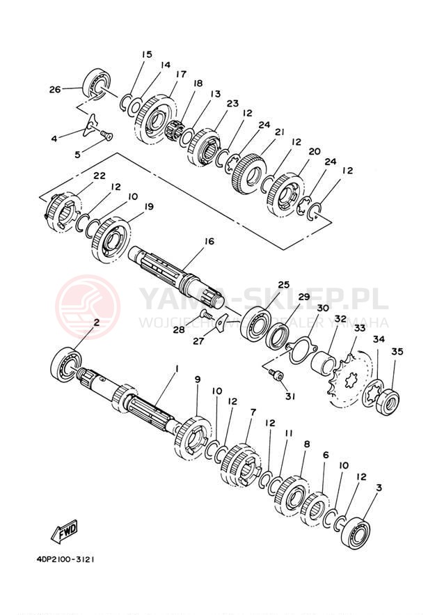 Schemat "Skrzynia biegów " do Yamaha TZ250 TZ250M