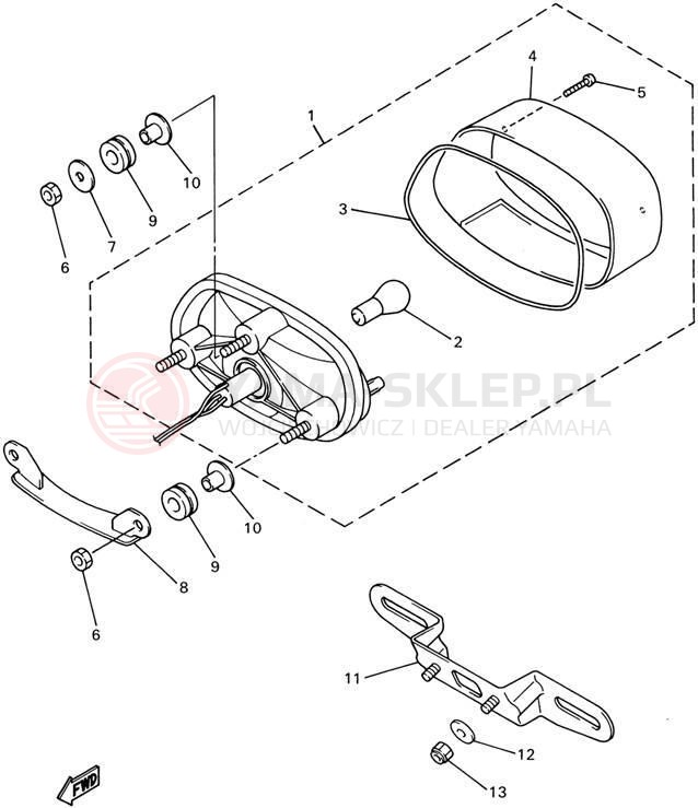 Schemat "lampa tył" do Yamaha YZF600R YZF600RPC/YZF600RP