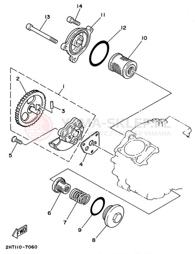 Schemat "Pompa olejowa" do Yamaha YFB250UH_M/YFB250H_MN