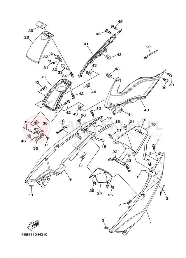 Schemat "Pokrywa boczna" do Yamaha TMAX XP500YL