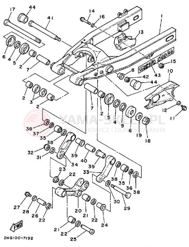 Schemat "wahacz" do Yamaha YZ125U