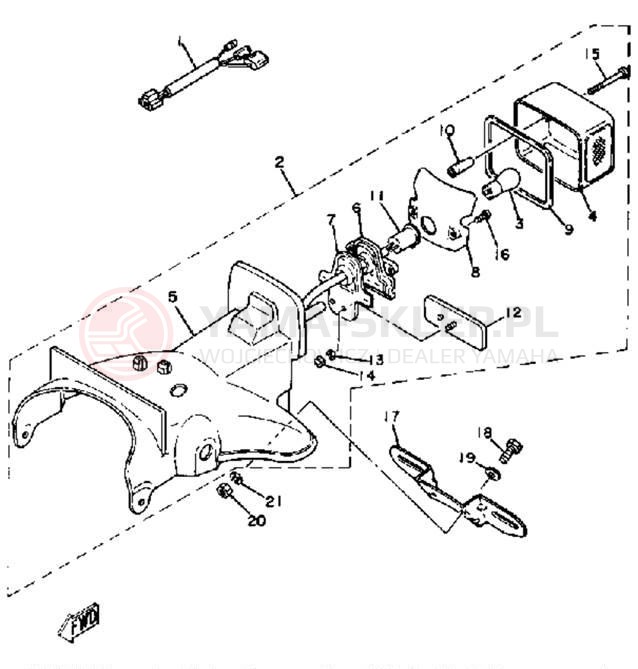 Schemat "lampa tył" do Yamaha SR185H