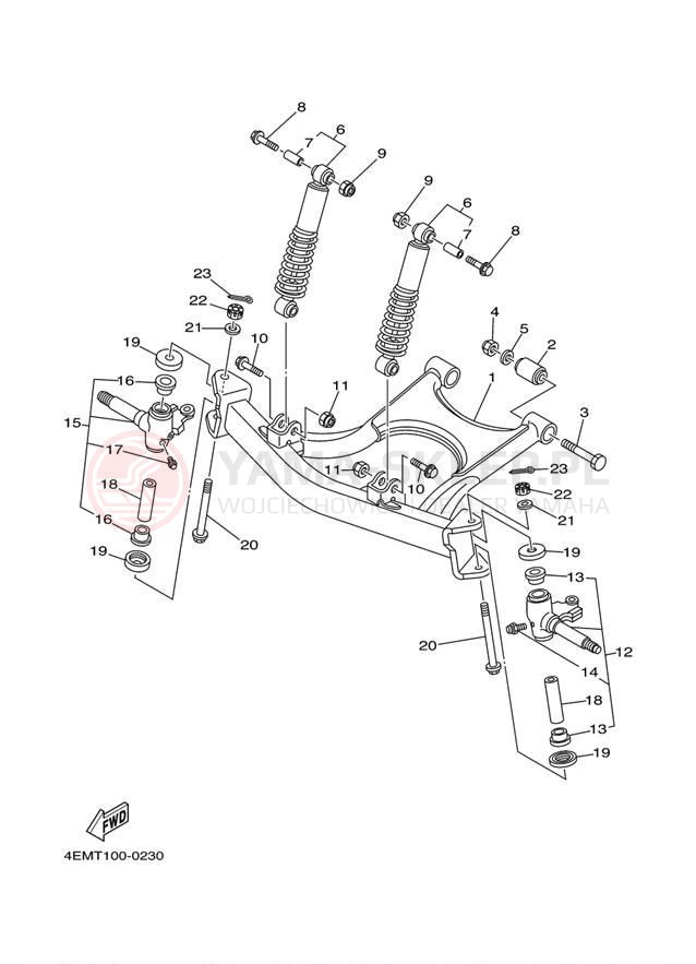 Schemat "Koło przód" do Yamaha RAPTOR 50 YFM50S