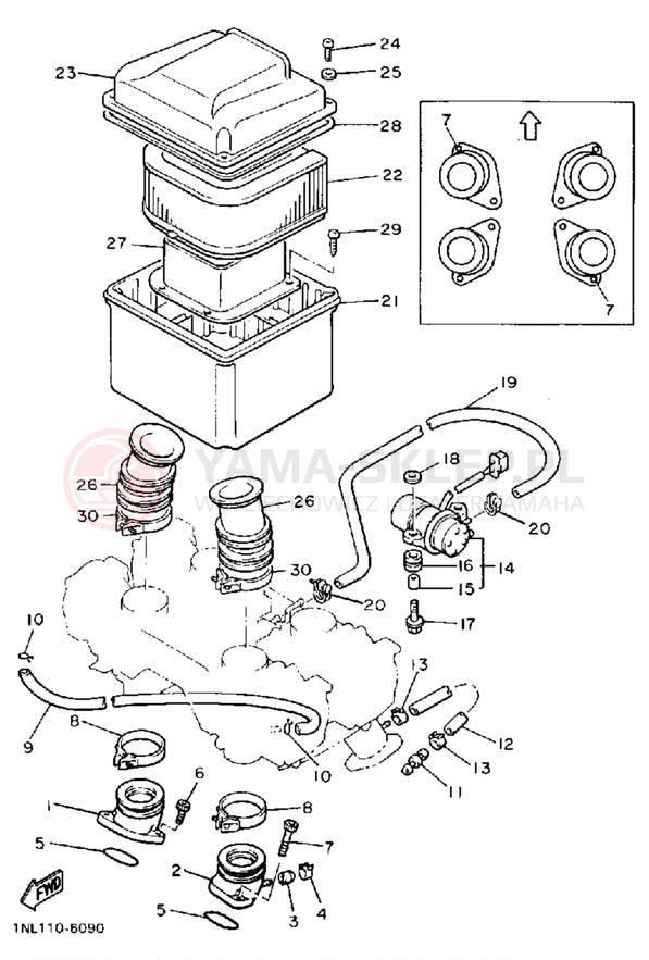 Schemat "Filtr powietrza" do Yamaha XVZ13DSC/XVZ13DS