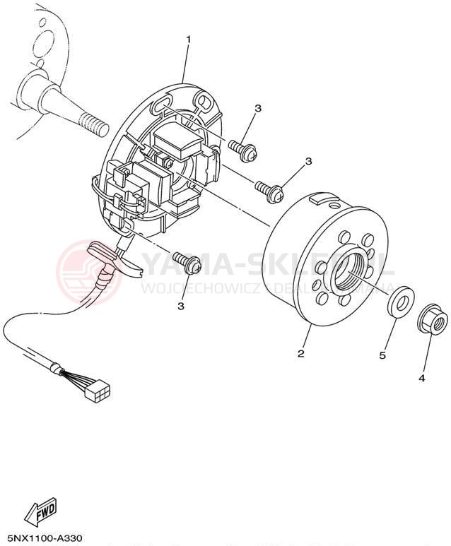 Schemat "prądnica" do Yamaha YZ250 YZ250P