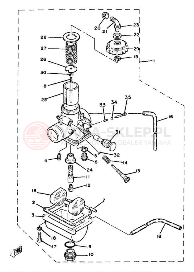 Schemat "Gaźnik" do Yamaha YZ80H