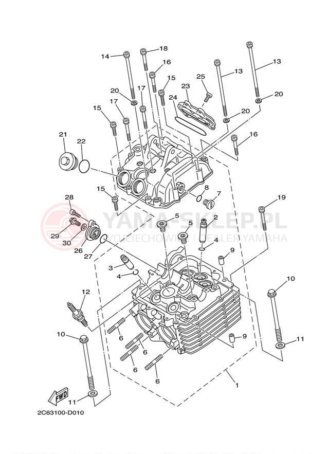 Schemat "głowica" do Yamaha GRIZZLY 660 HUNTER YFM66FGHX