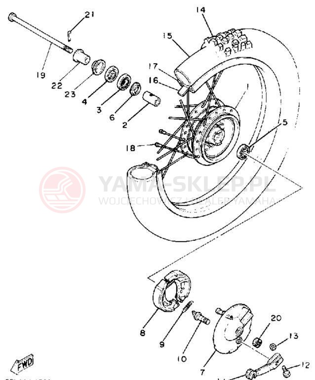 Schemat "Koło przód" do Yamaha Y-ZINGER PW80D