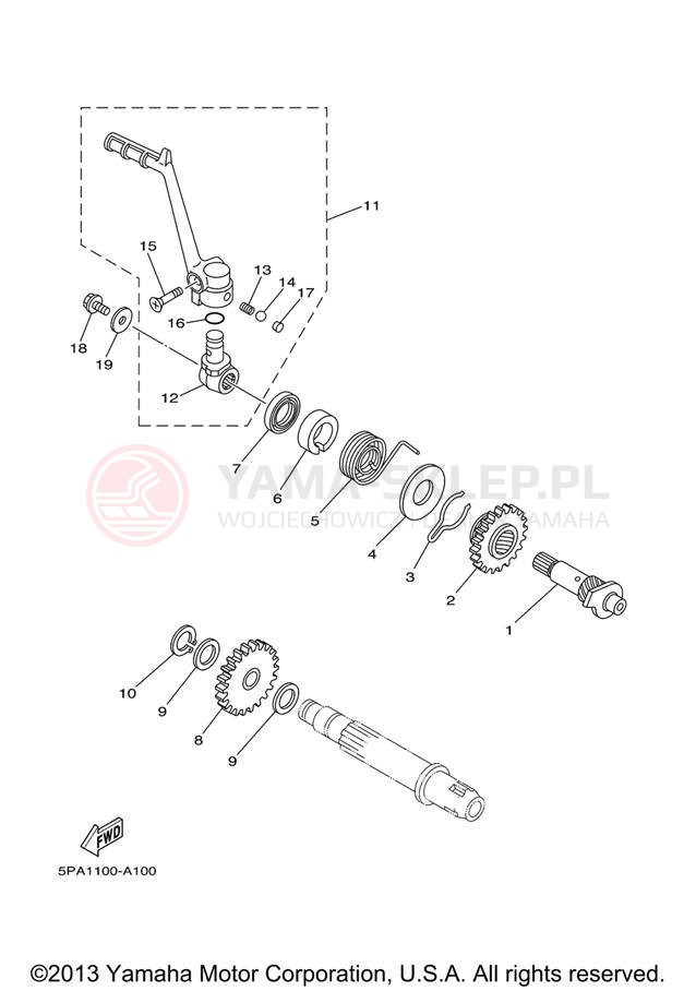 Schemat "rozrusznik" do Yamaha YZ85 YZ85V