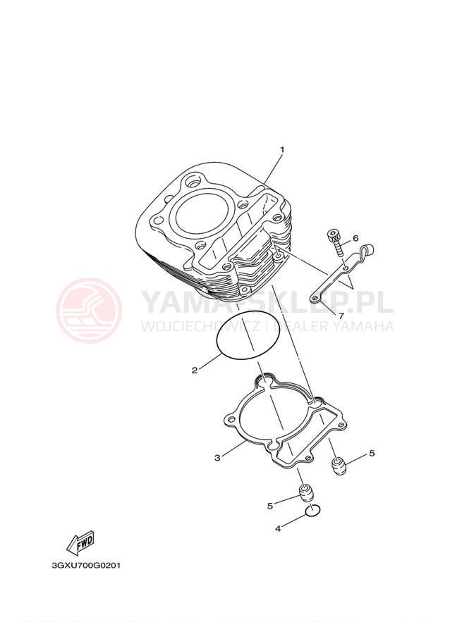 Schemat "cylinder" do Yamaha TW200 TW200Y/TW200YC