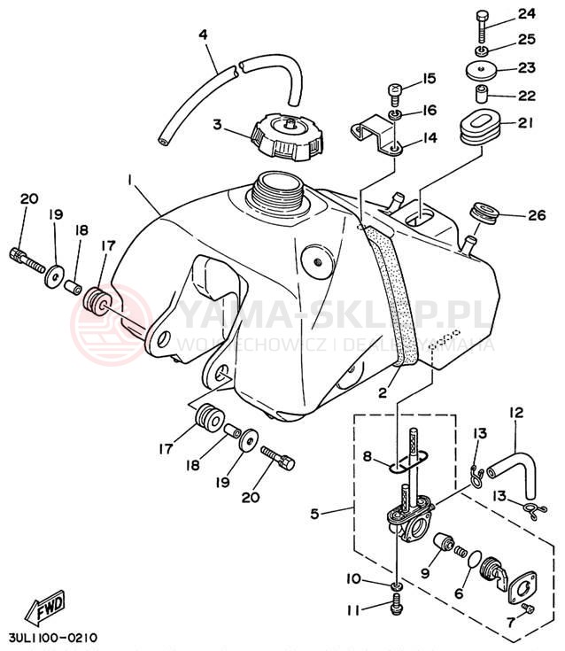 Schemat "zbiornik paliwa" do Yamaha RT100L