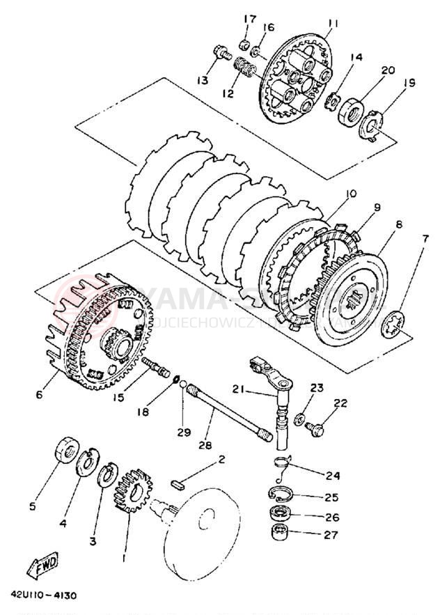 Schemat "sprzęgło" do Yamaha XT250LC/XT250L