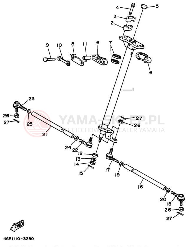 Schemat "Półki zawieszenia" do Yamaha KODIAK 4WD YFM400FWH
