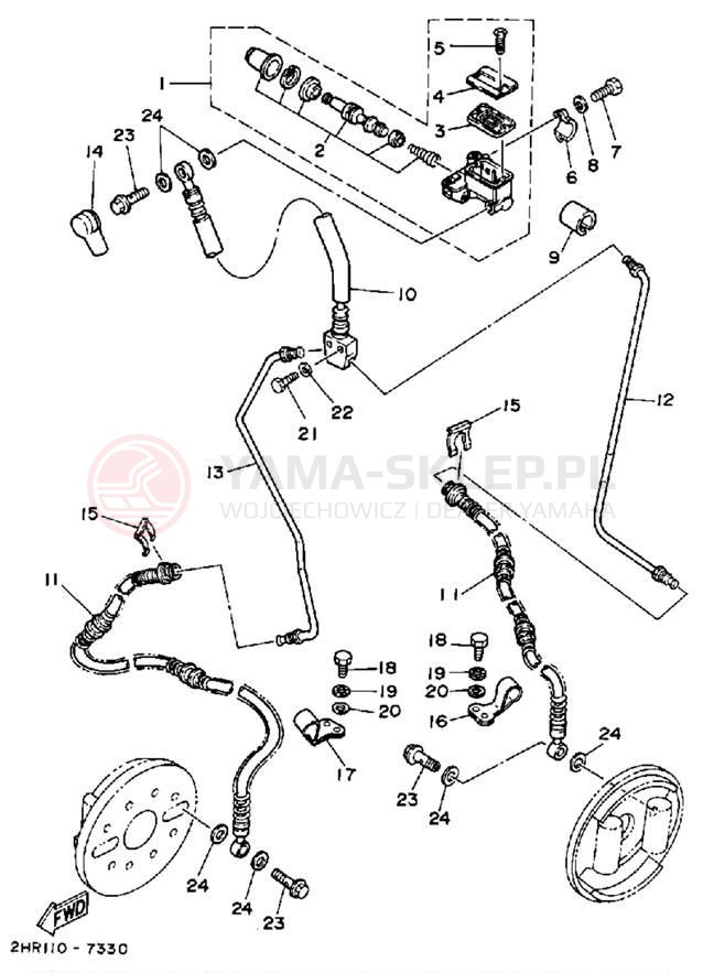 Schemat "Pompa hamulcowa przednia" do Yamaha BIG BEAR 4WD YFM350FWT