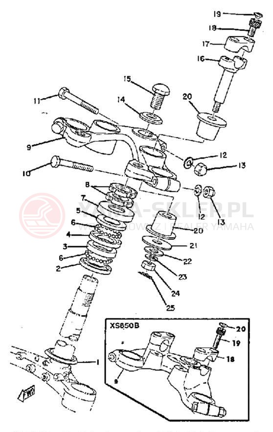 Schemat "Półki zawieszenia" do Yamaha XS650C