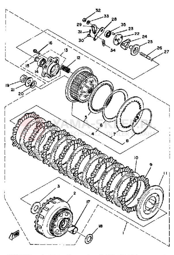 Schemat "sprzęgło" do Yamaha XS1100SH