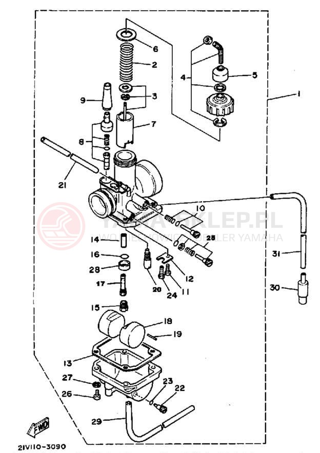 Schemat "gaźnik" do Yamaha YTM200L YTM200L