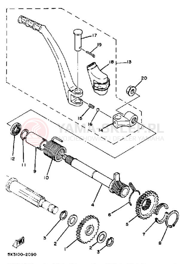 Schemat "kopniak" do Yamaha YZ100K