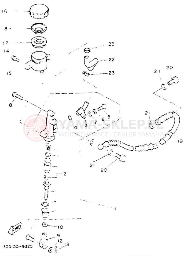 Schemat "Pompa hamulcowa tył" do Yamaha BANSHEE YFZ350E