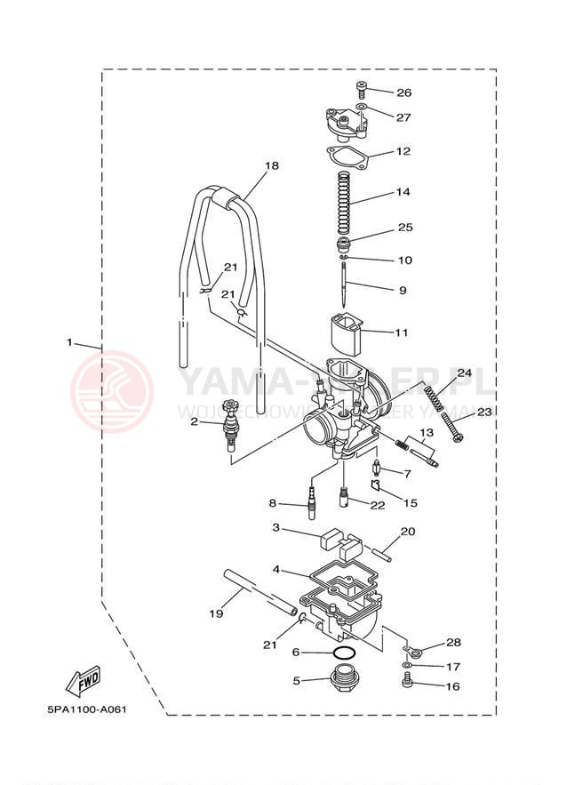 Schemat "Gaźnik" do Yamaha YZ85 YZ85R