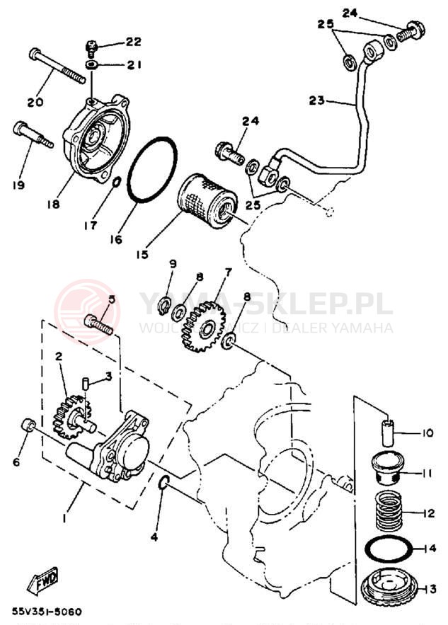 Schemat "Pompa olejowa" do Yamaha XT350A/XT350AC