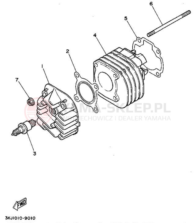 Schemat "głowica" do Yamaha JOG CY50F