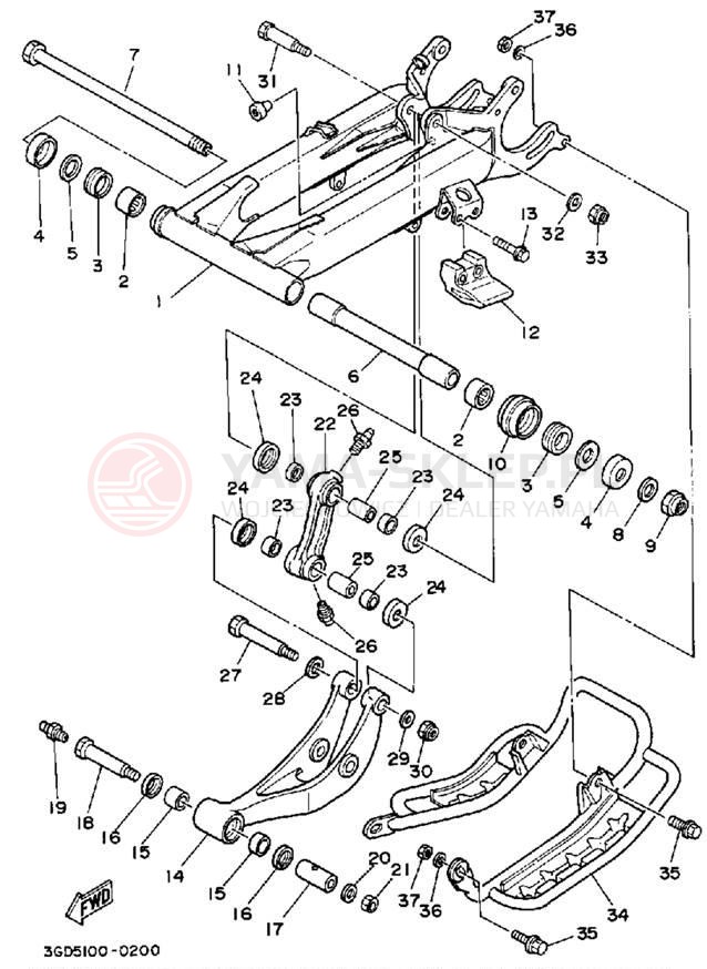 Schemat "wahacz" do Yamaha WARRIOR YFM350XA