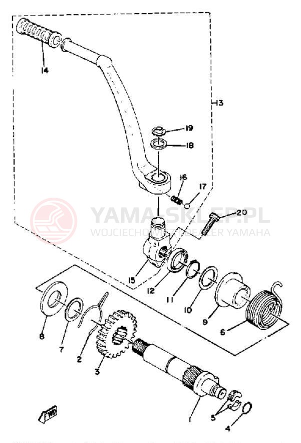 Schemat "kopniak" do Yamaha XS650SH