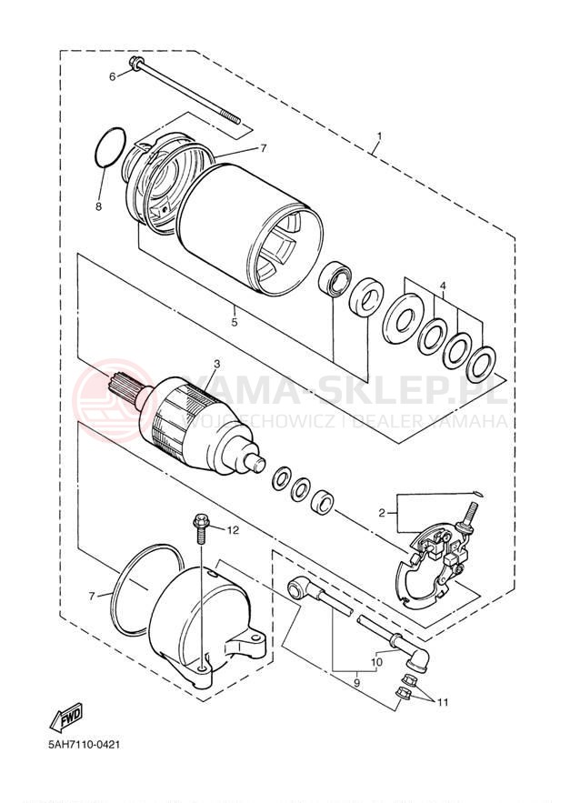 Schemat "rozrusznik" do Yamaha YZF600R YZF600RW/YZF600RWC