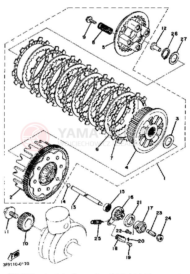 Schemat "sprzęgło" do Yamaha XS400SJ