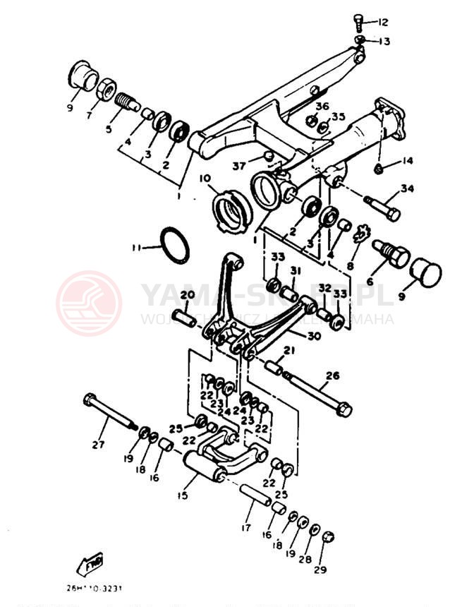 Schemat "wahacz" do Yamaha XVZ12DN