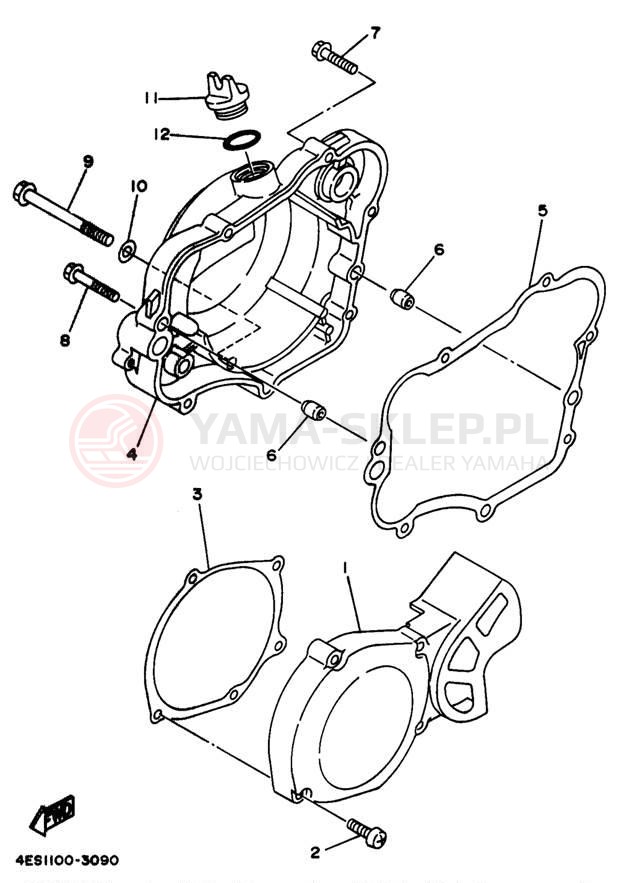 Schemat "Pokrywa silnika" do Yamaha YZ80 YZ80J1