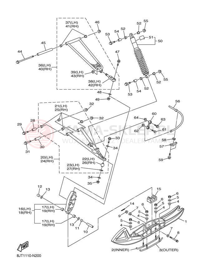 Schemat "płozy" do Yamaha PHAZER XTX PZ50XTEW