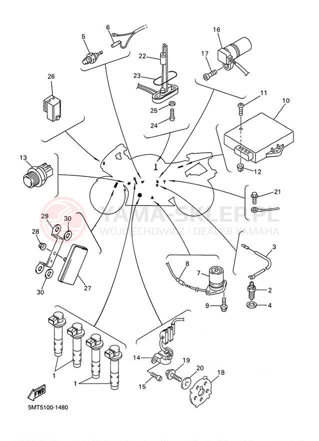 Schemat "układ elektryczny" do Yamaha YZFR6 YZFR6P/YZFR6PC