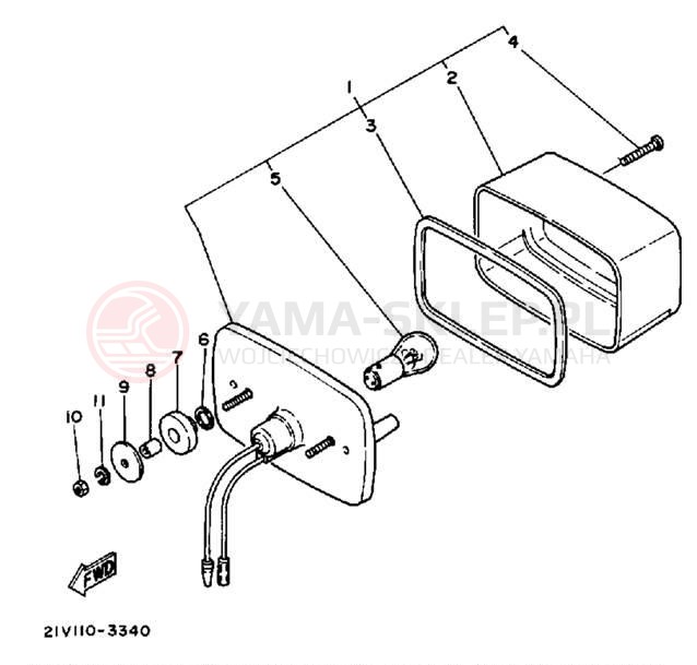 Schemat "lampa tył" do Yamaha YTM200L YTM200K