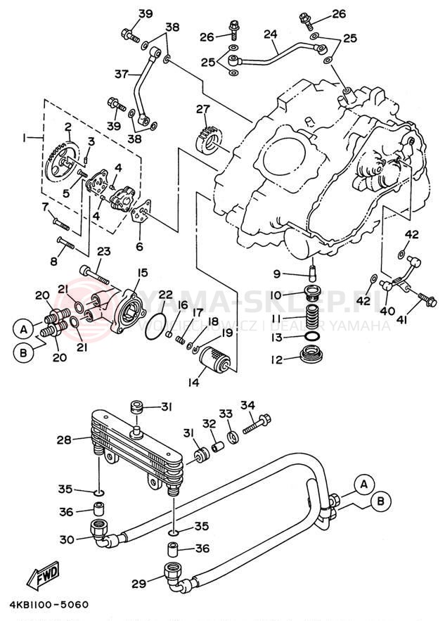 Schemat "Pompa olejowa" do Yamaha WOLVERINE 4WD YFM350FXH