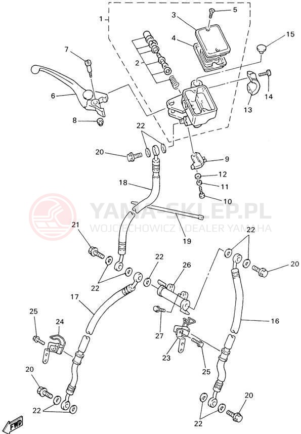 Schemat "Pompa hamulcowa przednia" do Yamaha FZ1 FZS1000N/FZS1000NC
