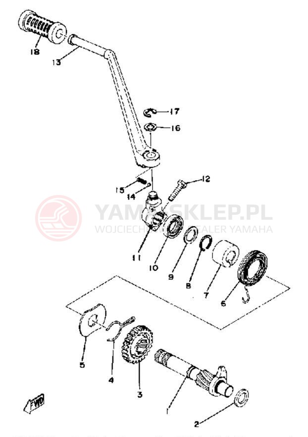 Schemat "kopniak" do Yamaha XS400-2E
