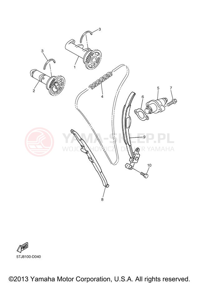 Schemat "Rozrząd - łańcuszek" do Yamaha WR450F WR450FV