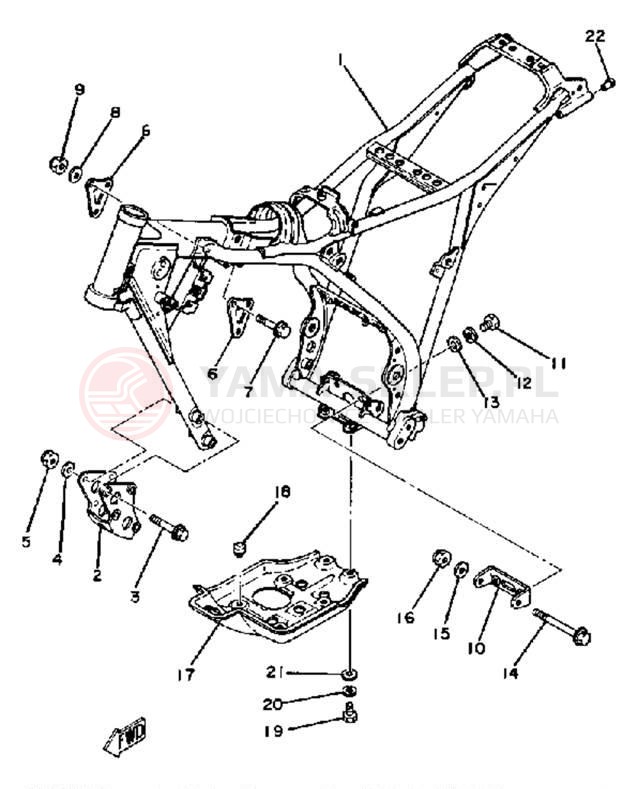 Schemat "rama" do Yamaha TT250H