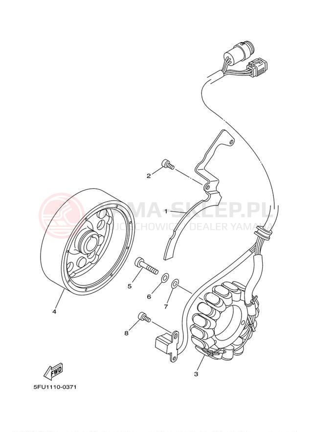 Schemat "prądnica" do Yamaha BIG BEAR 2WD YFM400MC/YFM400M