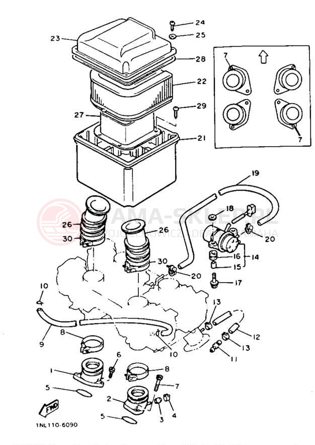 Schemat "Filtr powietrza" do Yamaha XVZ13TC/XVZ13T